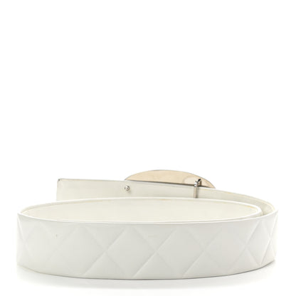 Chanel Lambskin Quilted CC Belt 80 32 White 2 of 8