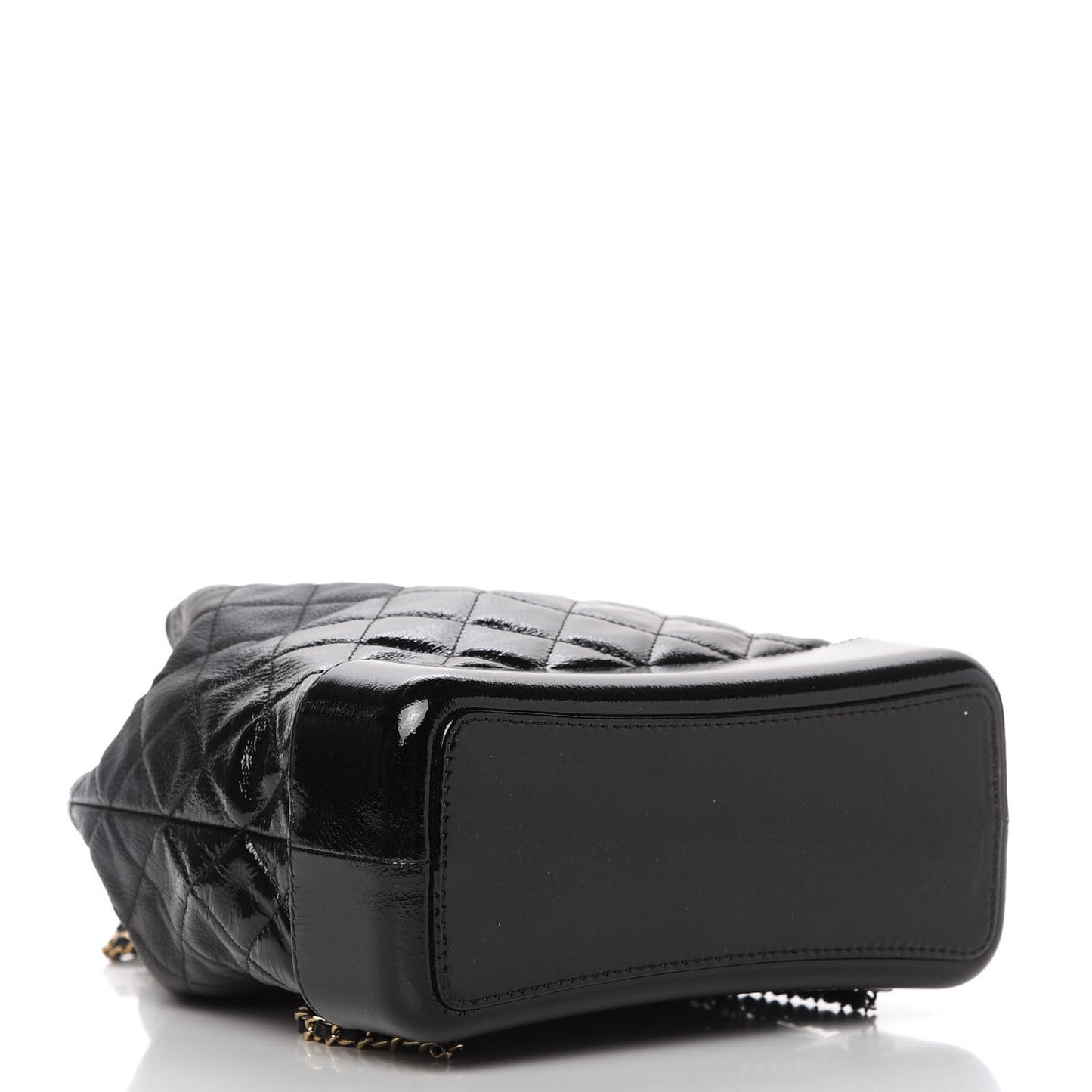 Aged Calfskin Quilted Gabrielle Backpack Black