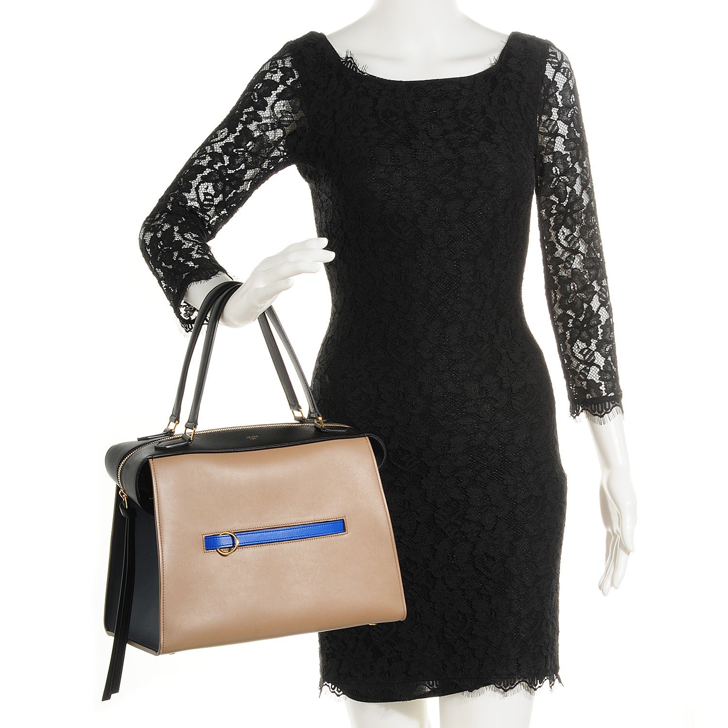 Celine Smooth Calfskin Small Tri-Color Ring Bag Taupe 2 of 8