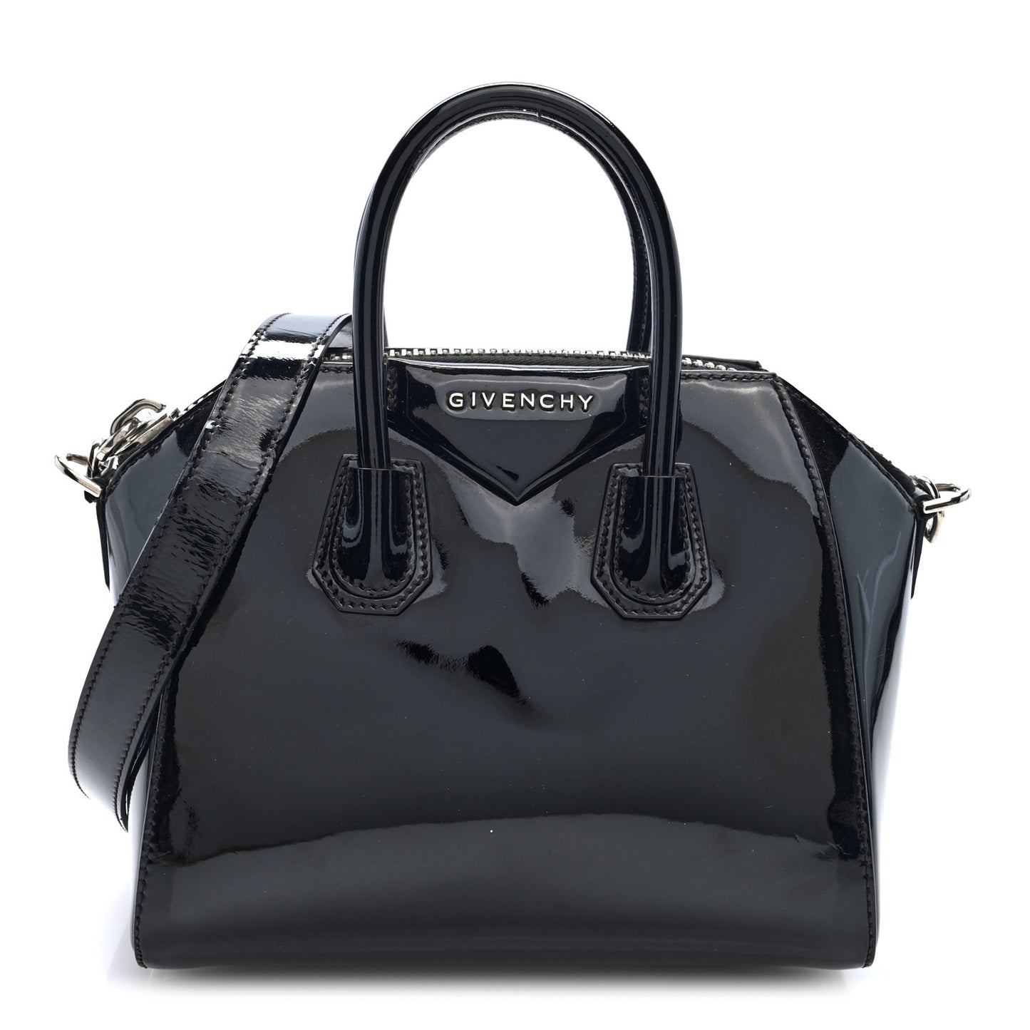 Patent Calfskin Mini Antigona Black Black