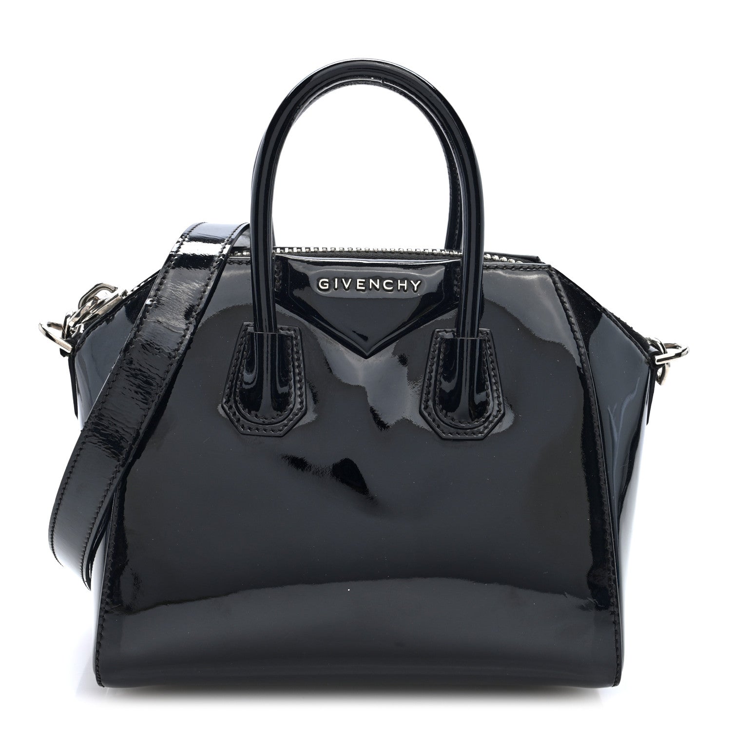 Givenchy Patent Calfskin Mini Antigona Black Black 1 of 9