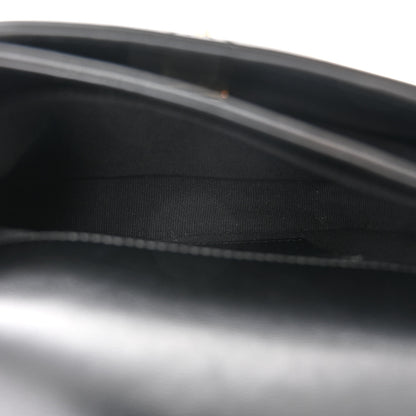 Chanel Lambskin Quilted Enamel Chain Logo Mini Flap Black 5 of 11