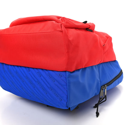 Balenciaga Nylon Logo Embroidered Double Pack Backpack Red Blue 9 of 9