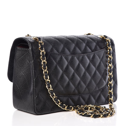 Chanel Caviar Quilted Jumbo Double Flap Black 3 of 9