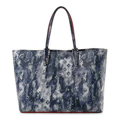 Christian Louboutin Metallic Calfskin Tie Dye Spikes East West Cabata Tote Blue Multicolor 1 of 10