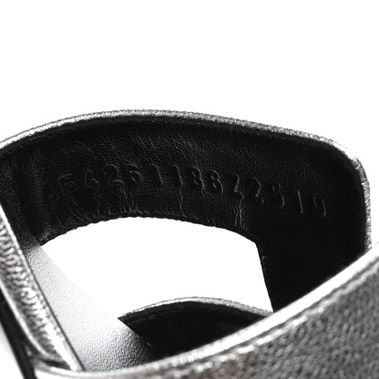 Hermes Metallic Goatskin Oasis Sandals 36.5 Gris Argente 8 of 8