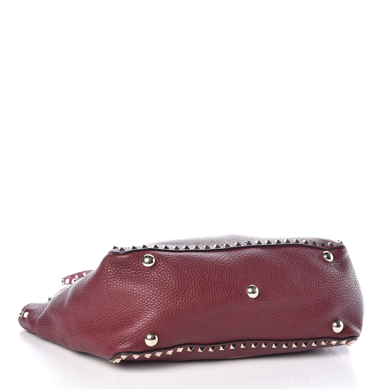 Valentino Garavani Pebbled Calfskin Medium Rockstud Tote Cremisi 4 of 10