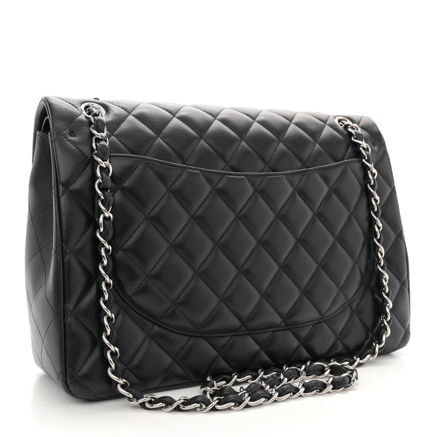 Chanel Lambskin Quilted Maxi Double Flap Black 3 of 12