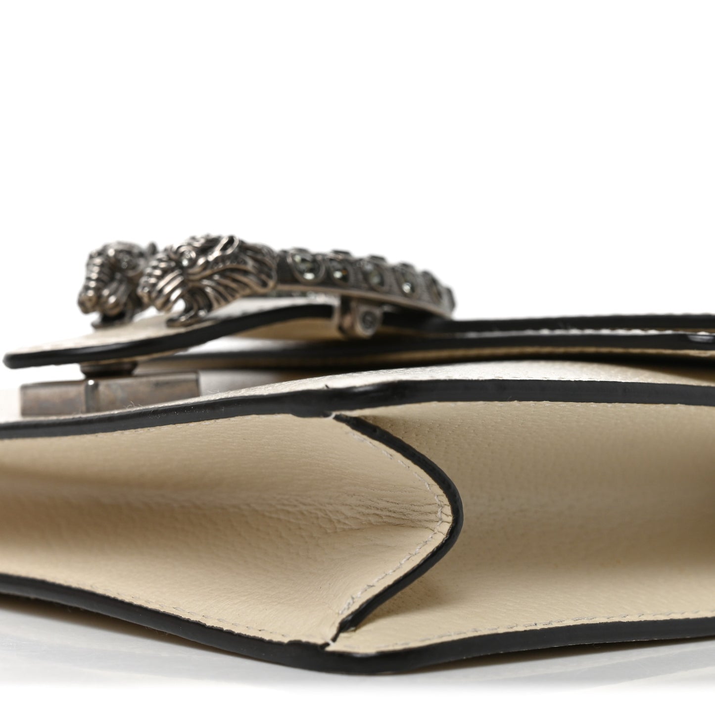 Textured Calfskin Crystal Mini Dionysus Shoulder Bag Mystic White