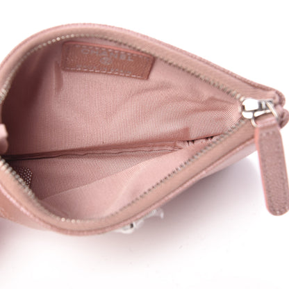 Chanel Metallic Caviar Chevron Quilted Small Vintage Mademoiselle Cosmetic Case Pink 5 of 8