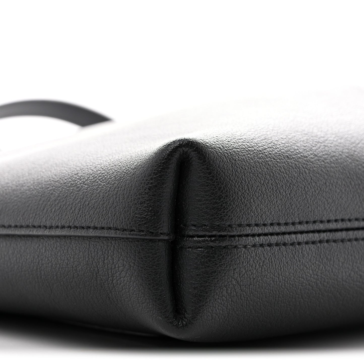 Calfskin Bold Shopping Tote Black