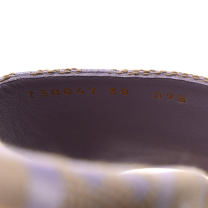 Gucci Monogram Jumbo GG Platform Slide Wedge Sandals 38 Beige Lapis 7 of 9