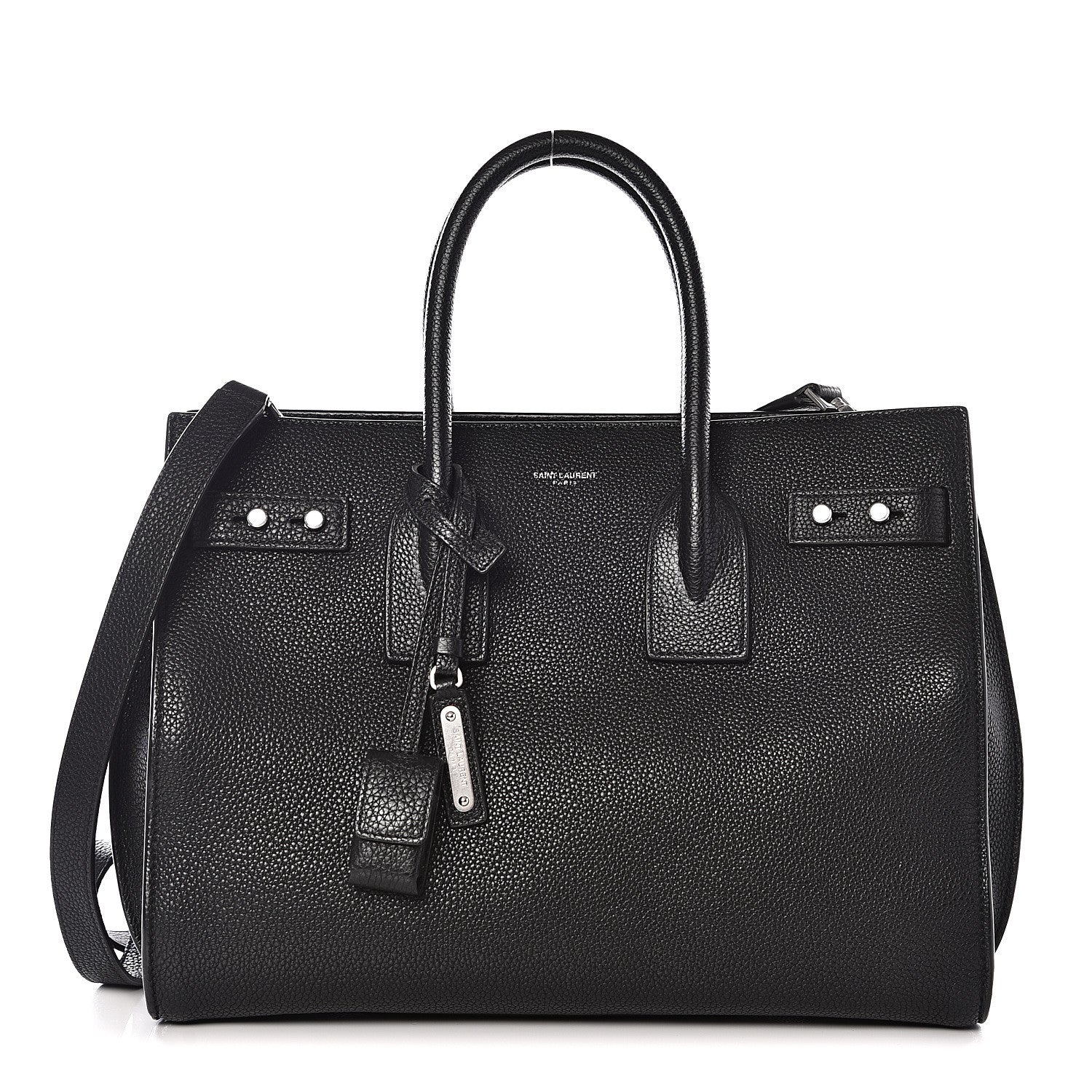 Saint Laurent Grained Calfskin Small Supple Sac De Jour Black 1 of 9