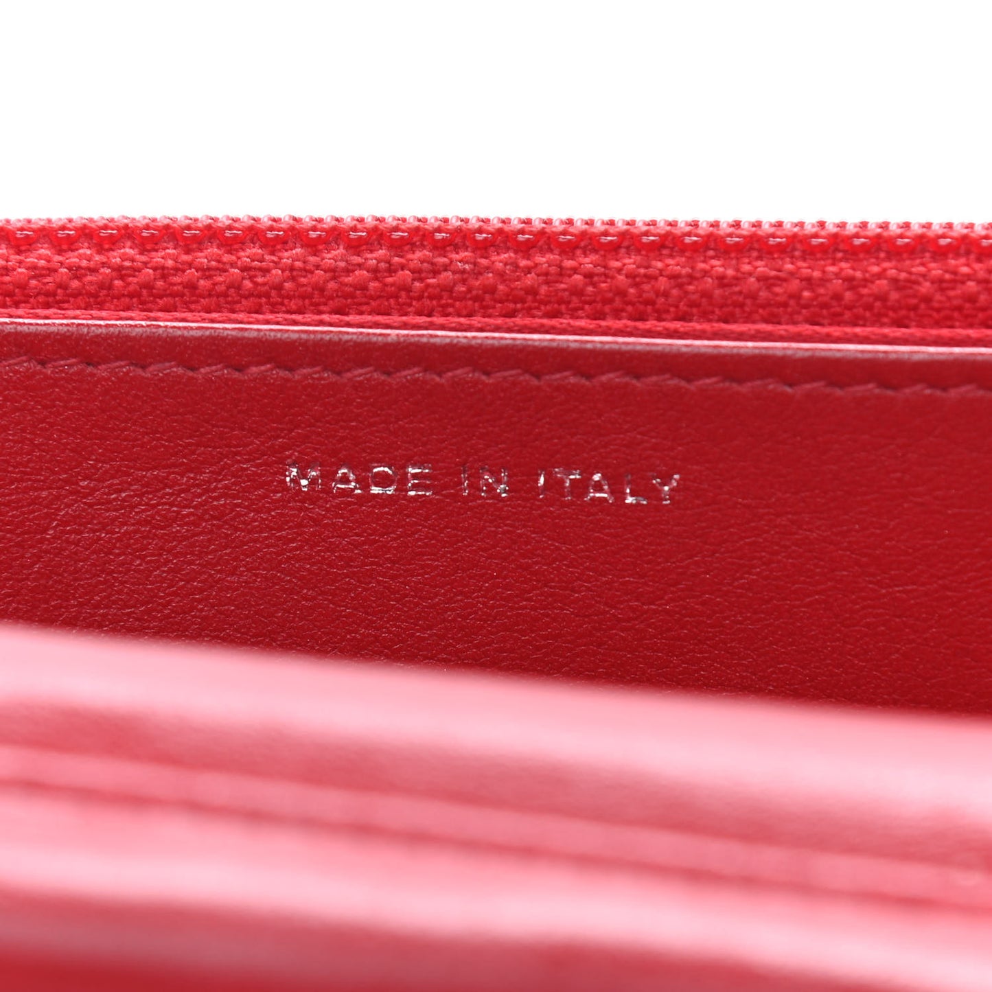 Patent Camellia Embossed Wallet On Chain WOC Red