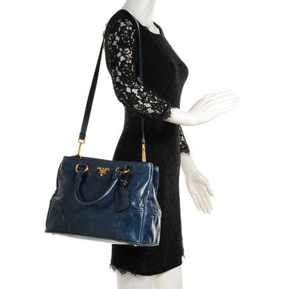 Prada Vitello Shine Tote Denim 2 of 9