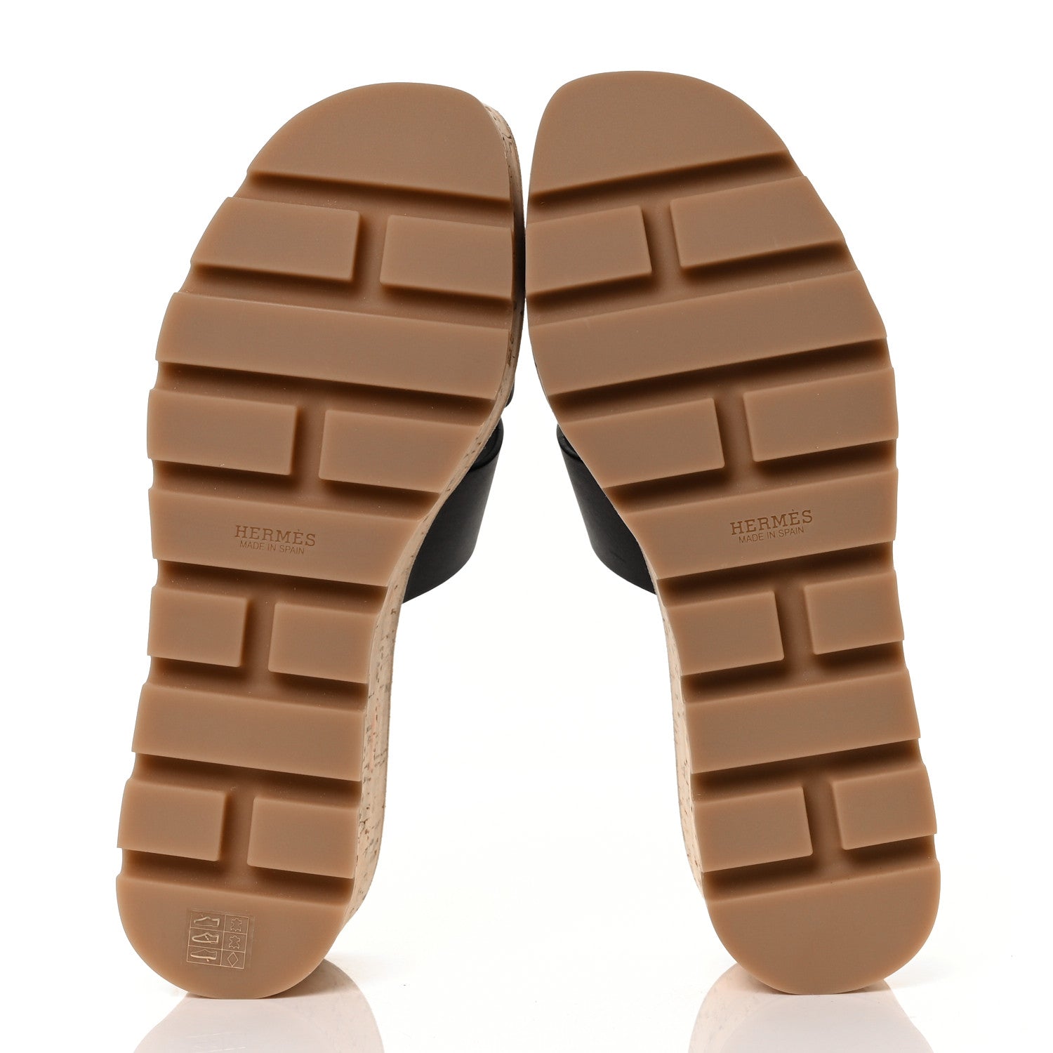 Hermes Calfskin Cork Eze 30 Sandals 38 Black 5 of 8