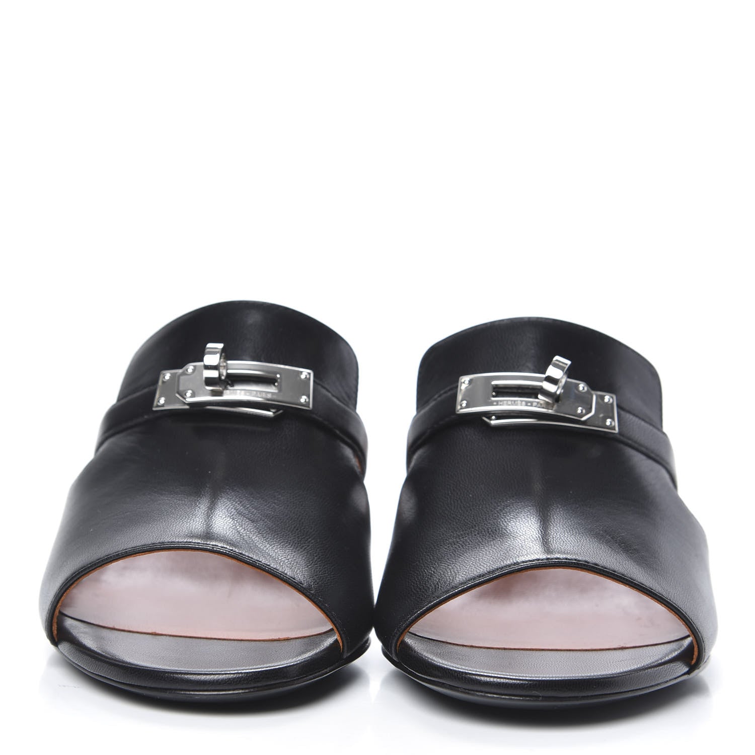 Hermes Goatskin Candy Sandals 37.5 Black 2 of 8