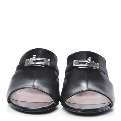 Hermes Goatskin Candy Sandals 37.5 Black 2 of 8