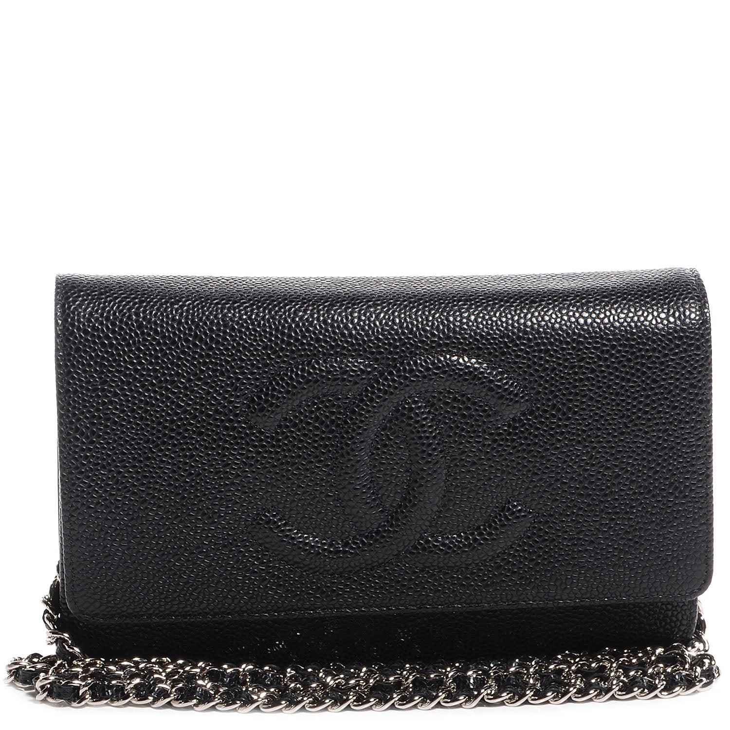 Chanel Caviar Timeless CC Wallet on Chain WOC Black 1 of 8