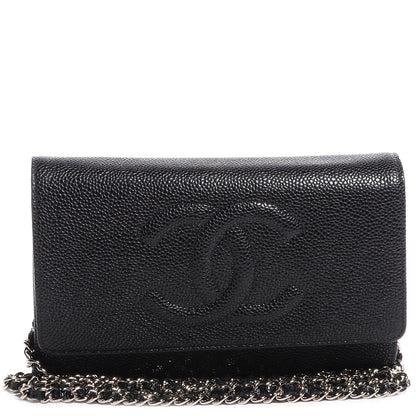 Chanel Caviar Timeless CC Wallet on Chain WOC Black 1 of 8