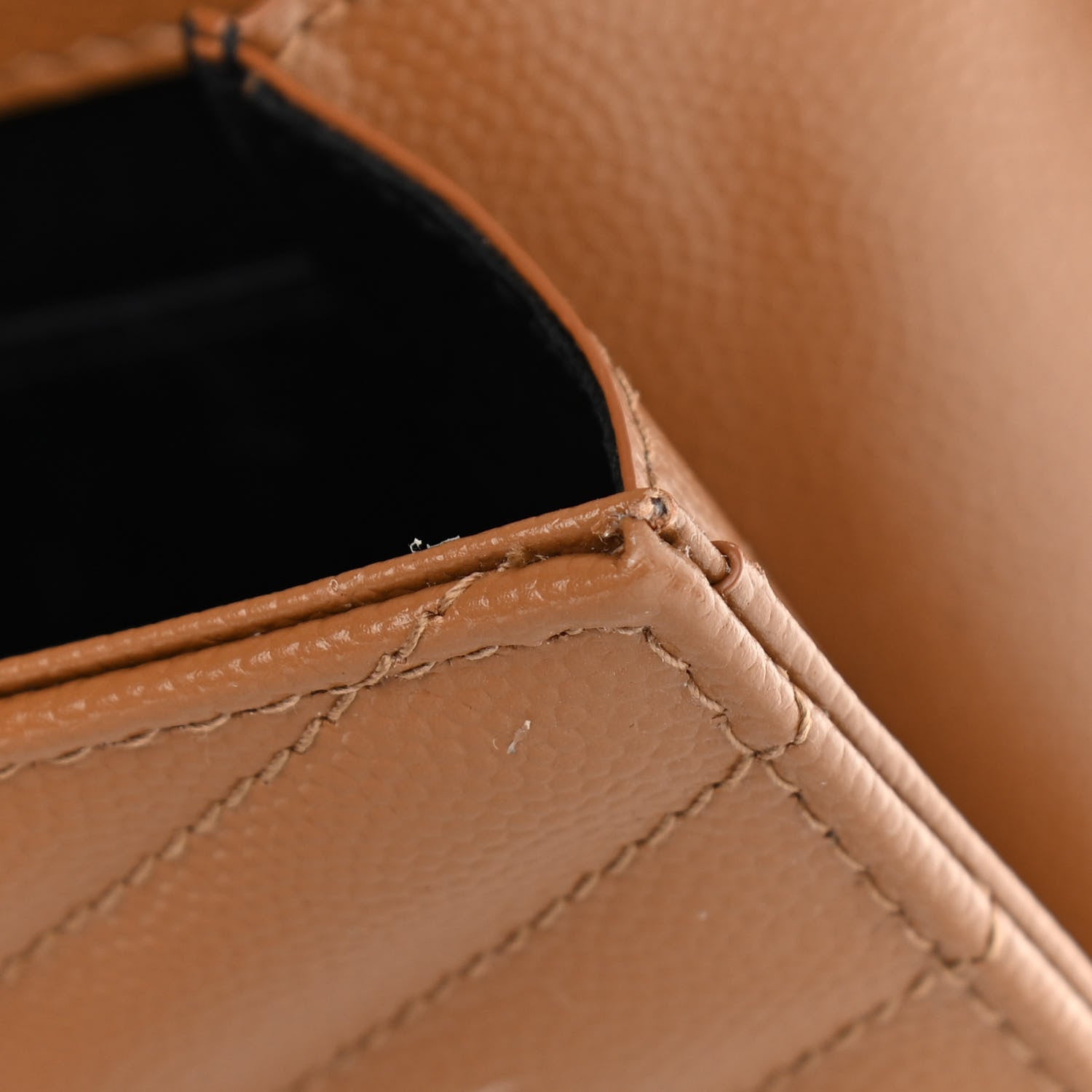Saint Laurent Grain De Poudre Matelasse Chevron Monogram Cassandre Flap Pouch Natural Dark 9 of 10