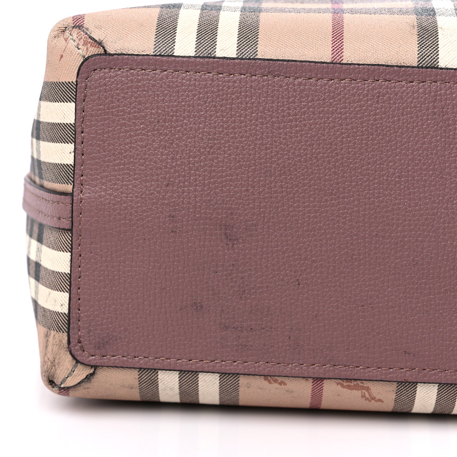 Burberry Grainy Calfskin Haymarket Check Medium Reversible Tote Dusty Pink 11 of 20