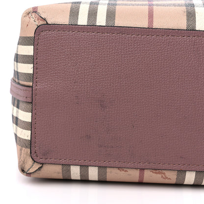 Burberry Grainy Calfskin Haymarket Check Medium Reversible Tote Dusty Pink 11 of 20