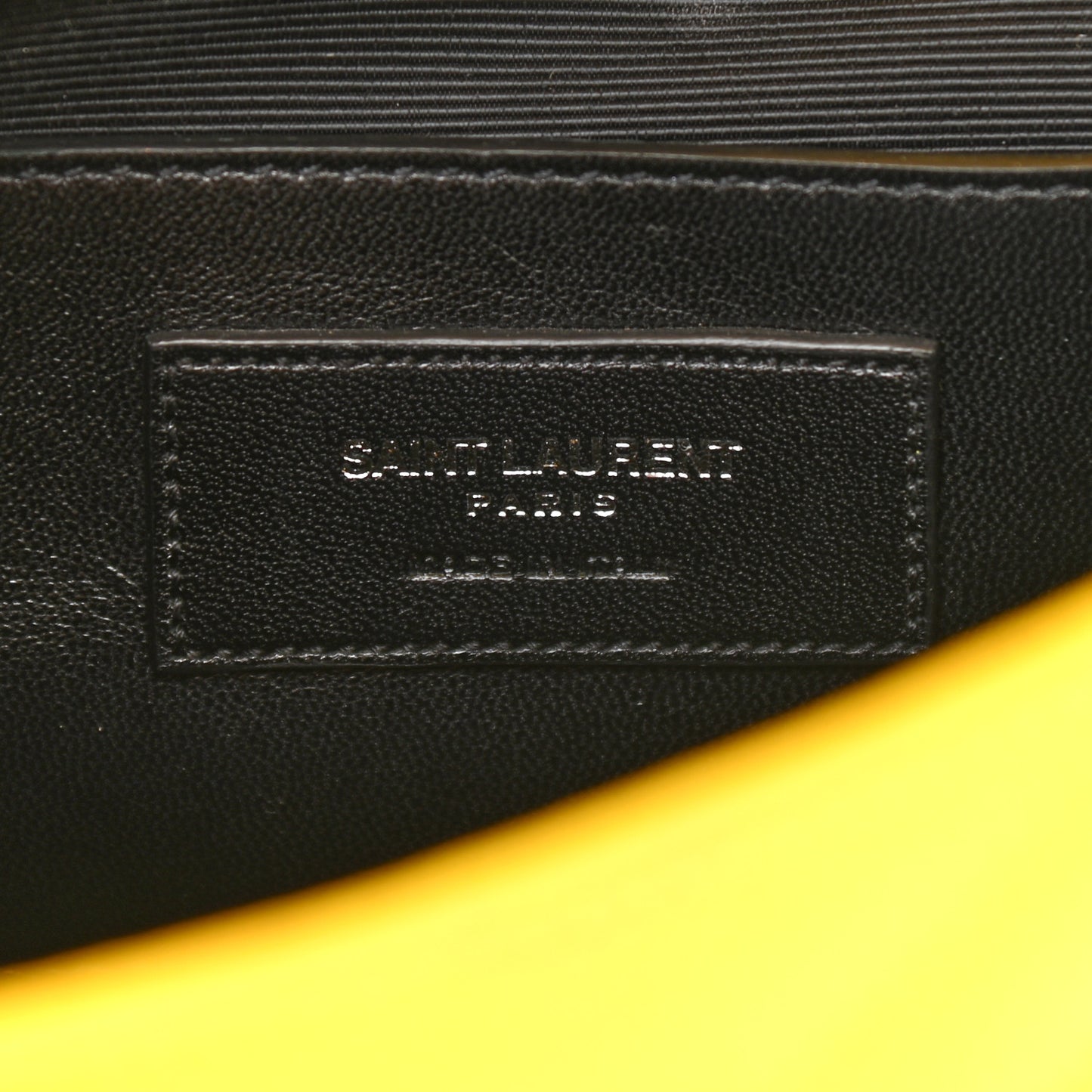 Grained Calfskin Matelasse Chevron Medium Monogram Chain Bag Mimosa