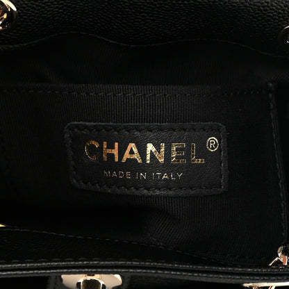 Chanel Shiny Caviar Quilted Small Duma Pockets Drawstring Backpack Black 6 of 12