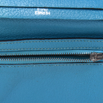 Hermes Chevre Mysore Compact Bearn Wallet Blue Jean 9 of 29