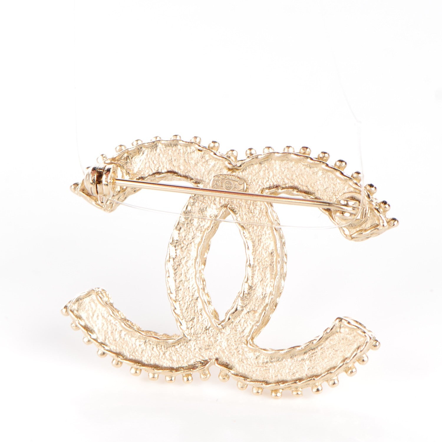 Chanel Crystal CC Brooch Light Gold 3 of 5