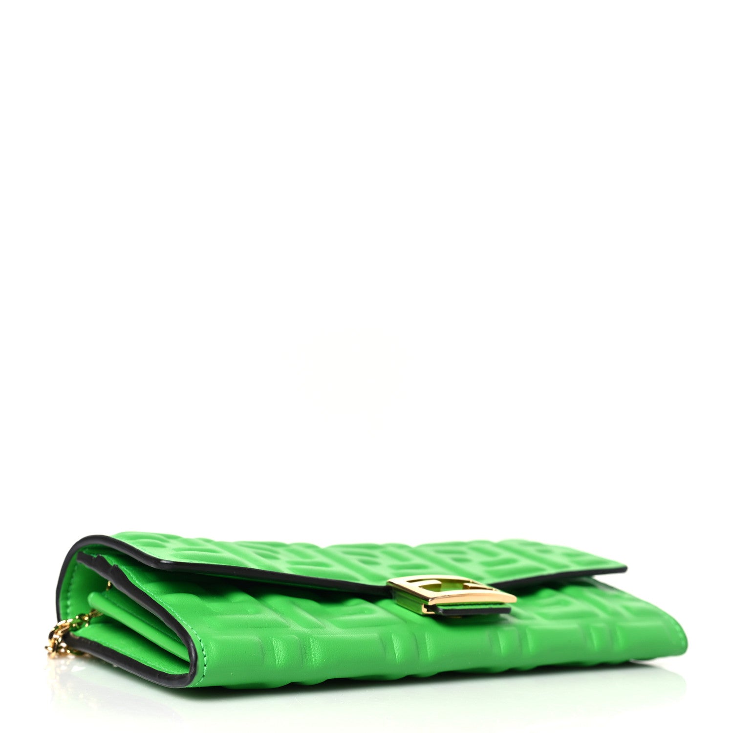 Fendi Nappa Matisse FF Embossed Continental Wallet On Chain Tomatillo 4 of 7