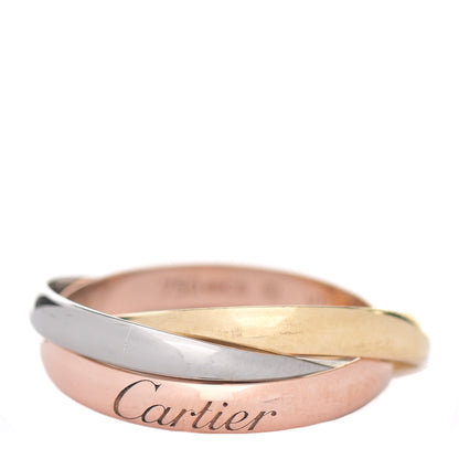 Cartier 18K Pink Yellow White Gold Small Trinity Ring 49 4.75 1 of 5