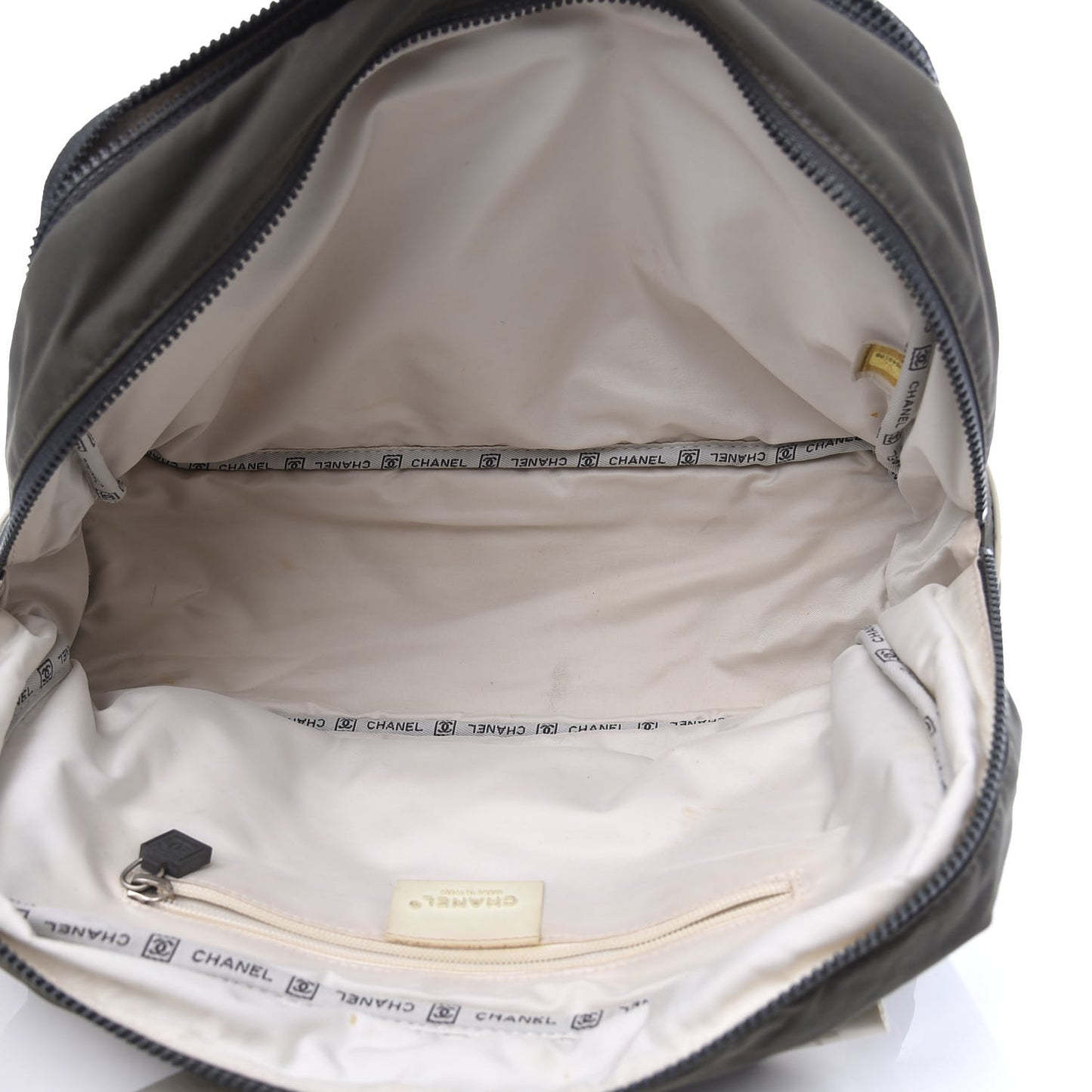 Nylon Sport Logo Duffel Grey White