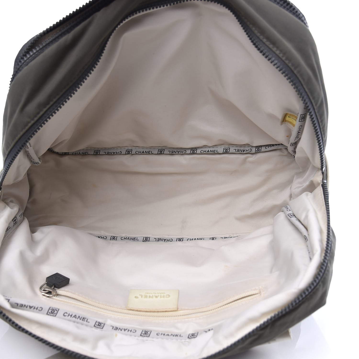 Chanel Nylon Sport Logo Duffel Grey White 4 of 11
