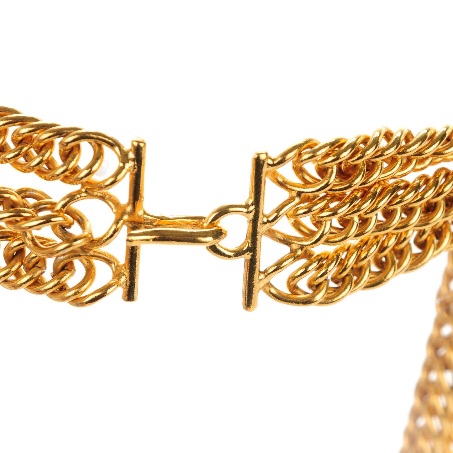 Multi Strand Chain Short Necklace Gold