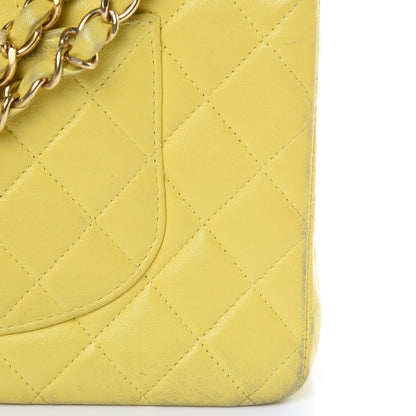 Chanel Lambskin Quilted Medium Double Flap Yellow 16 of 24