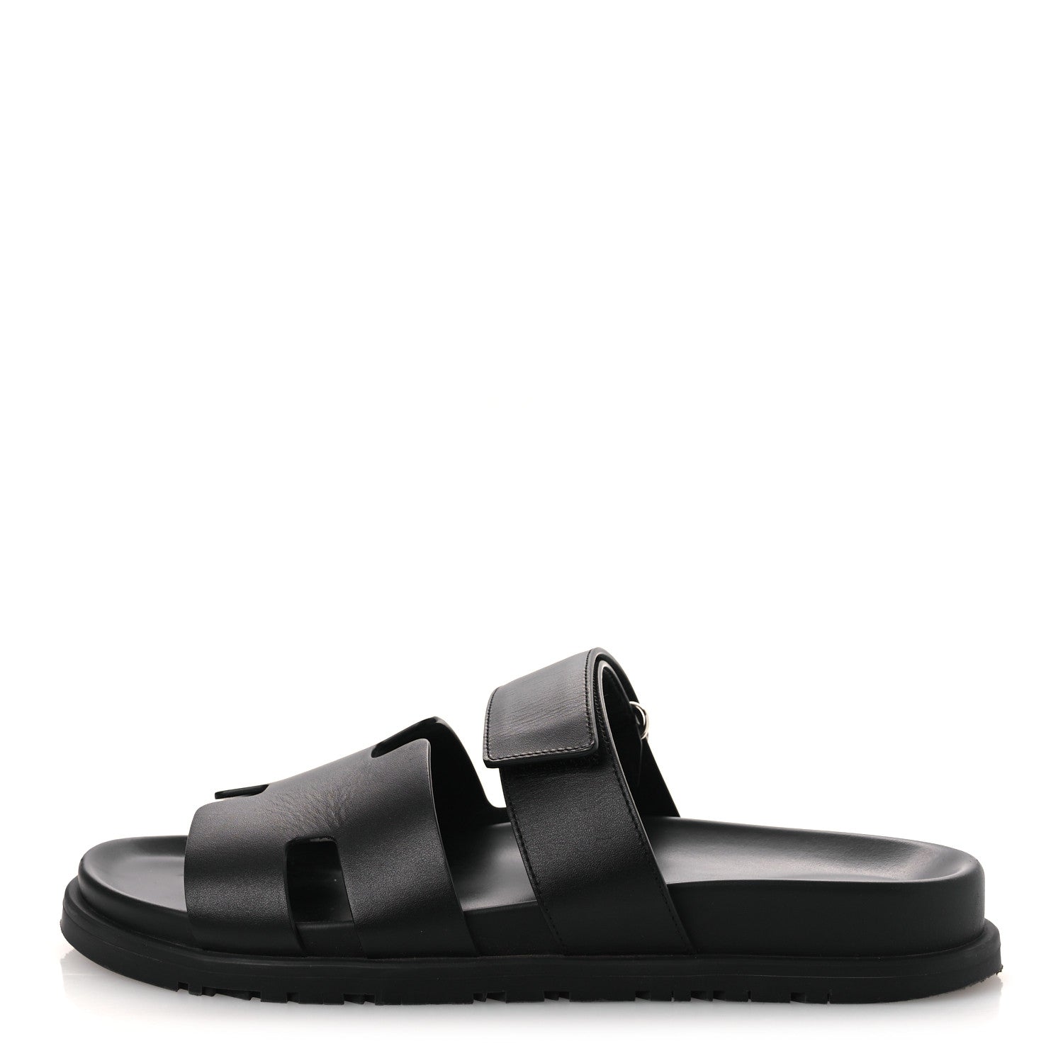 Hermes Calfskin Womens Chypre Sandals 40 Black 1 of 13