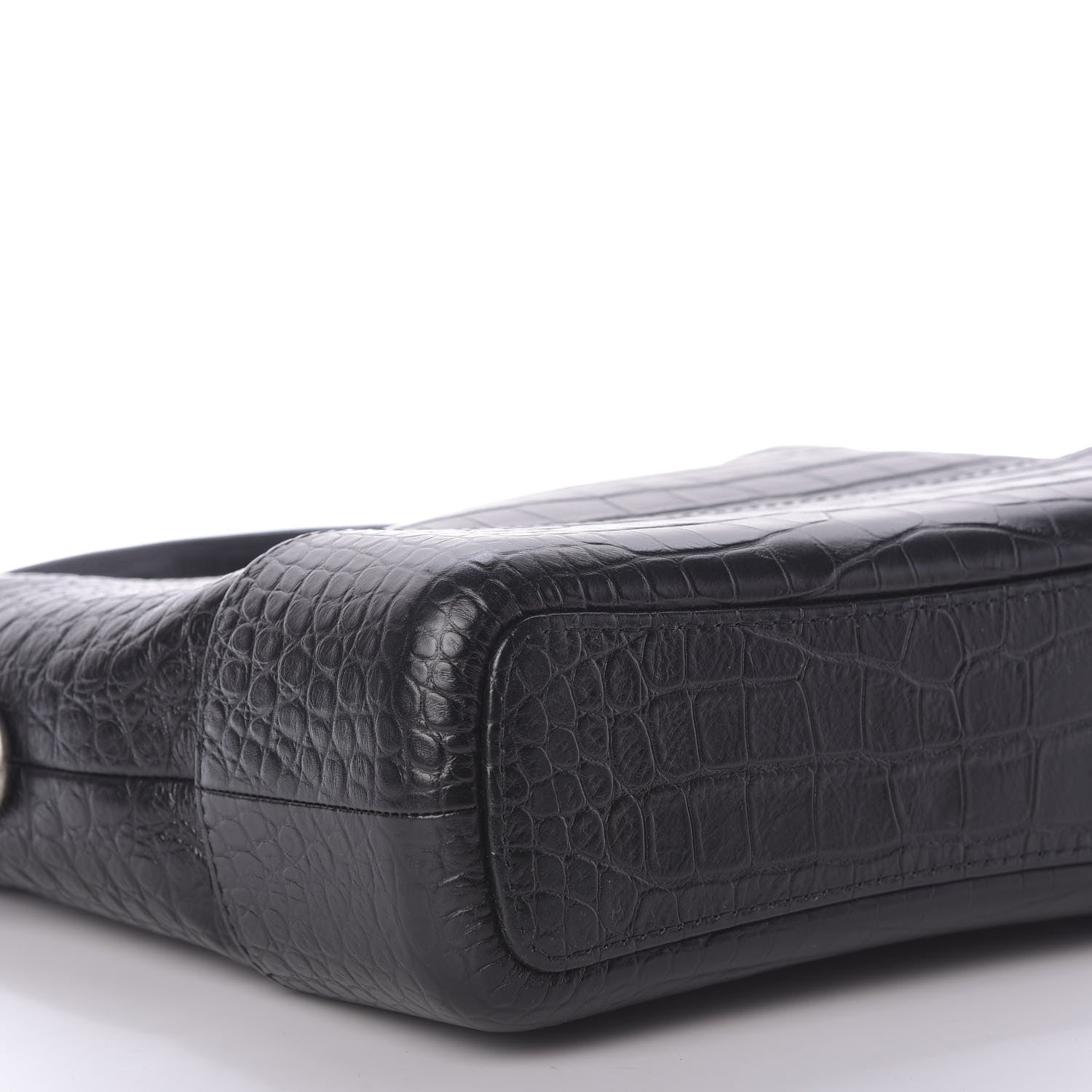 Chanel Crocodile Embossed Calfskin Medium Gabrielle Cocodile Hobo Black 6 of 9