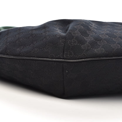Gucci Monogram Web Medium Half Moon Hobo Black 9 of 11