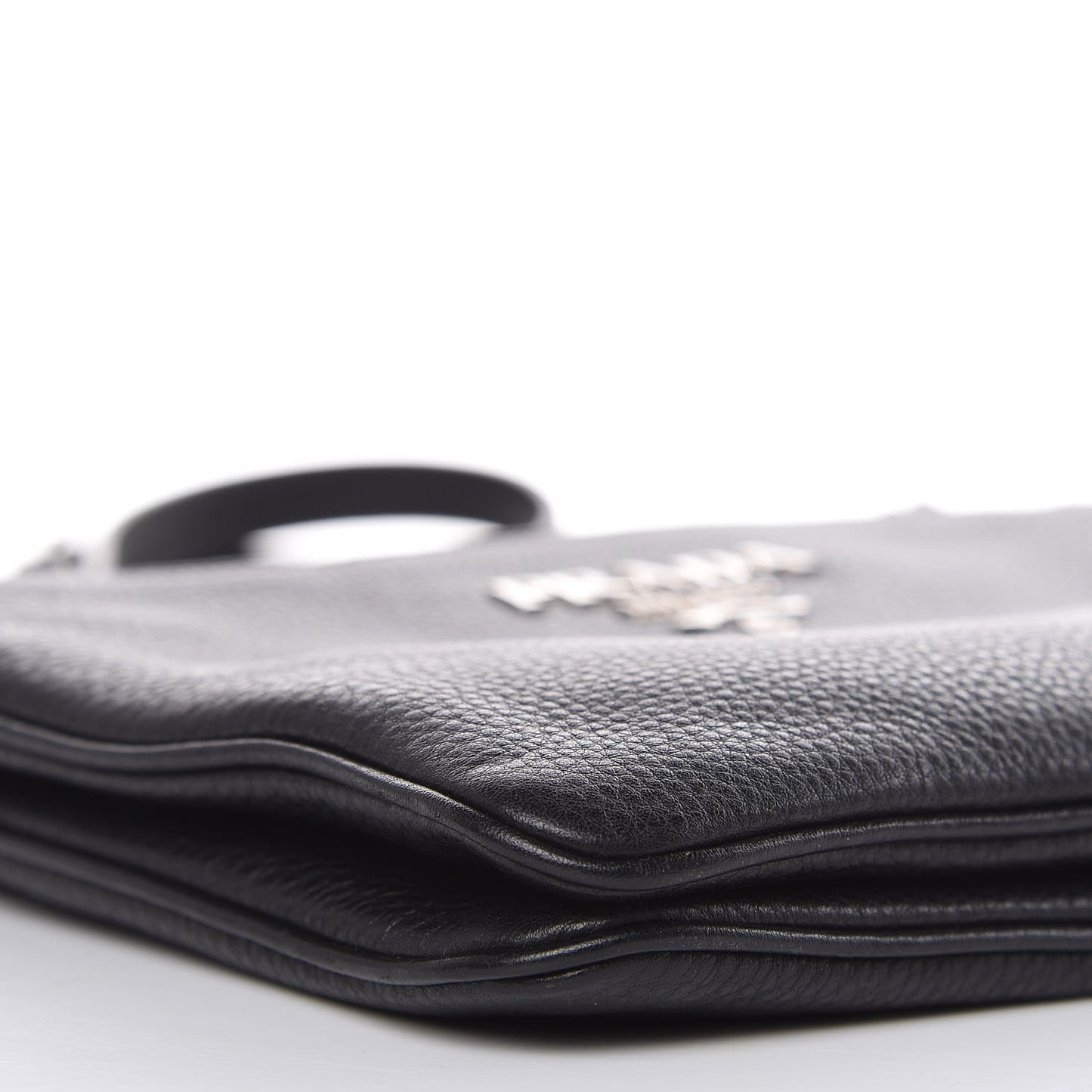 Vitello Phenix Double Zip Crossbody Bag Black