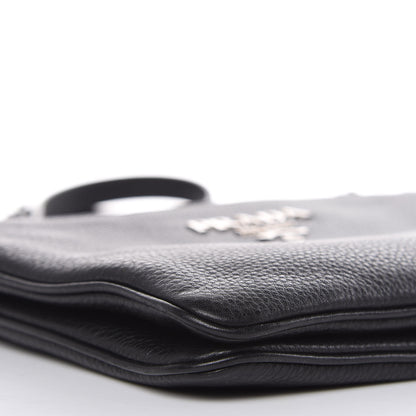 Prada Vitello Phenix Double Zip Crossbody Bag Black 8 of 11