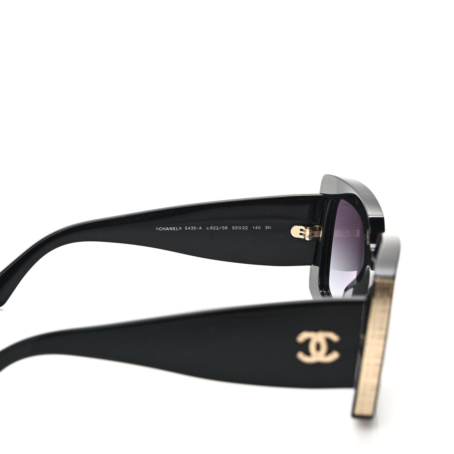 Acetate Rectangle Sunglasses 5435-A Black