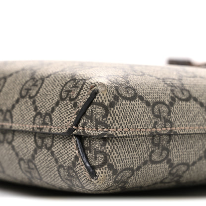 Gucci GG Supreme Monogram Azalea Calfskin Retro Interlocking G Wristlet Messenger Bag Beige Ebony Brown Sugar 10 of 10