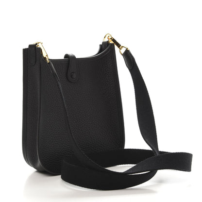 Hermes Taurillon Clemence Evelyne TPM Black 3 of 11