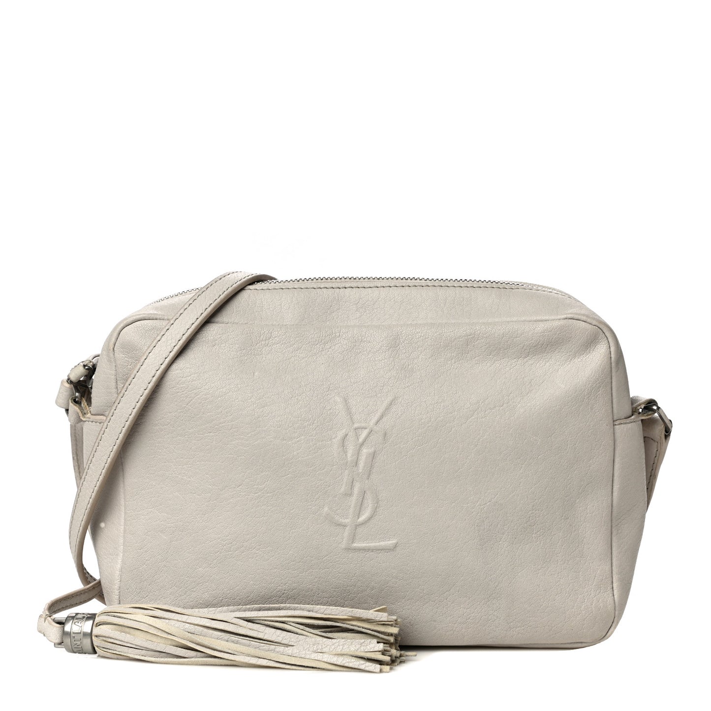 Lambskin Monogram Small Lou Camera Bag White