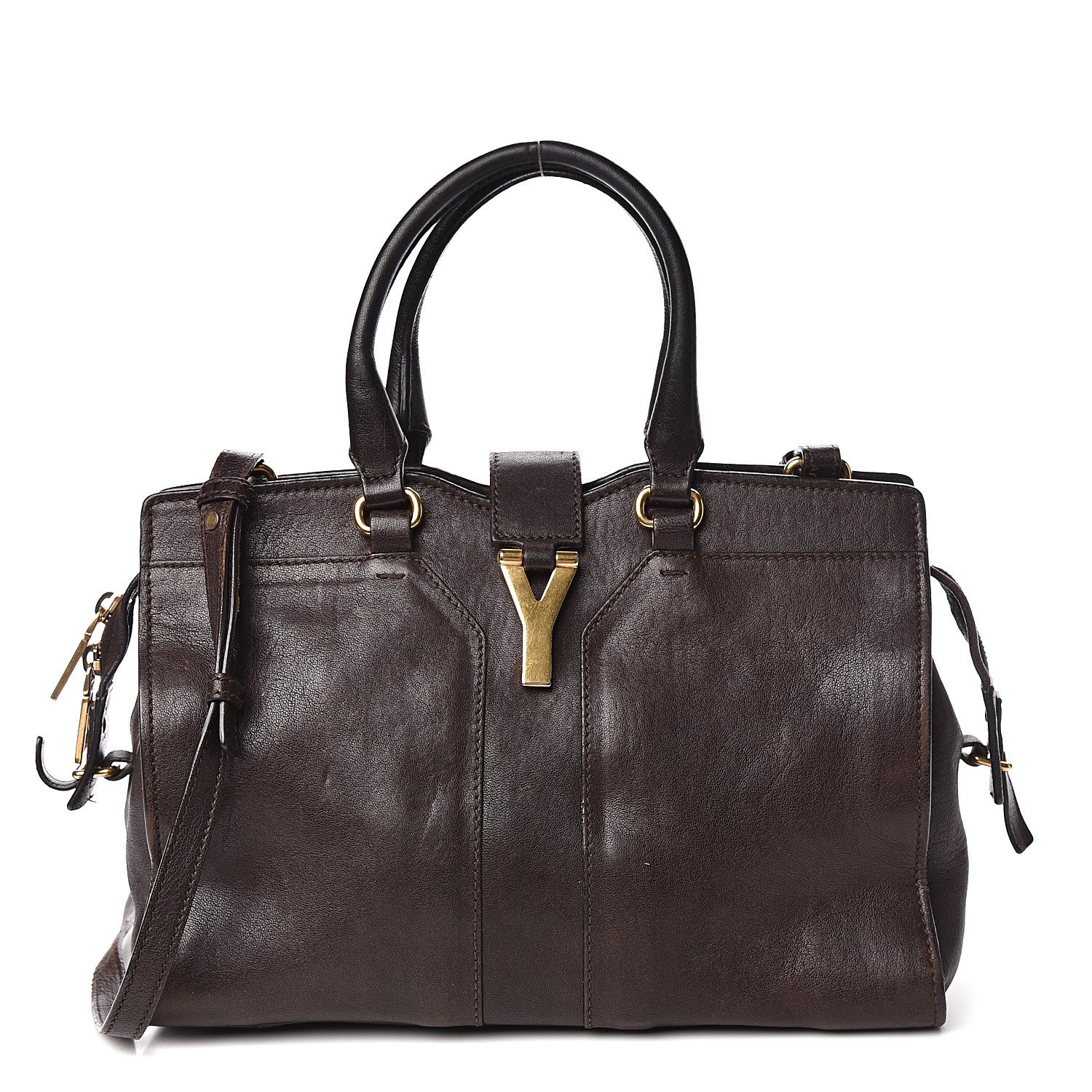 Saint Laurent Sheepskin Small Cabas ChYc Dark Brown 1 of 23