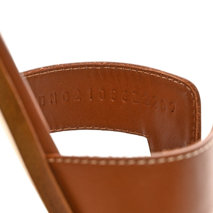 Hermes Box Calfskin Oran Sandals 38 Gold 7 of 9