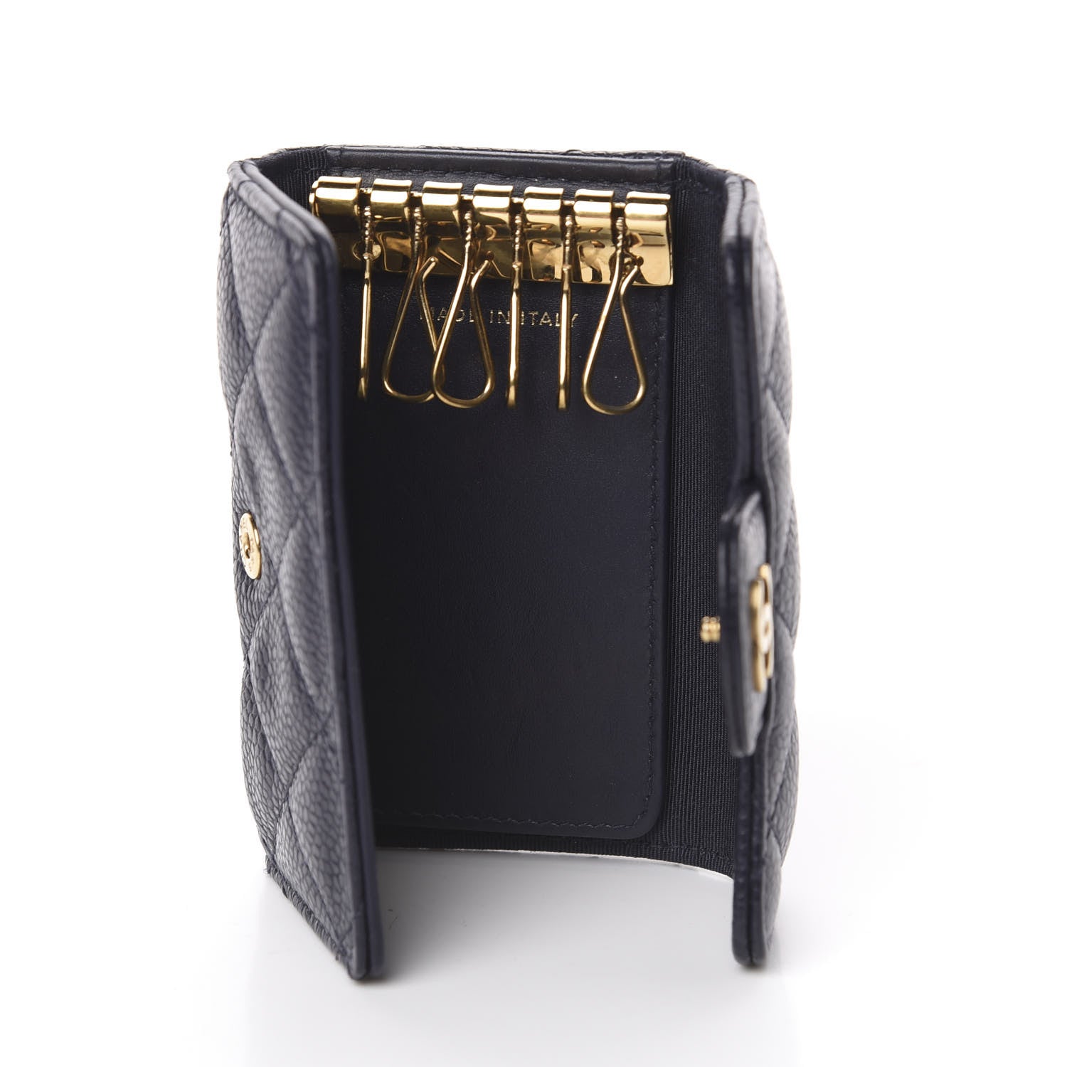 Chanel Caviar Quilted 6 Key Holder Blue 4 of 7