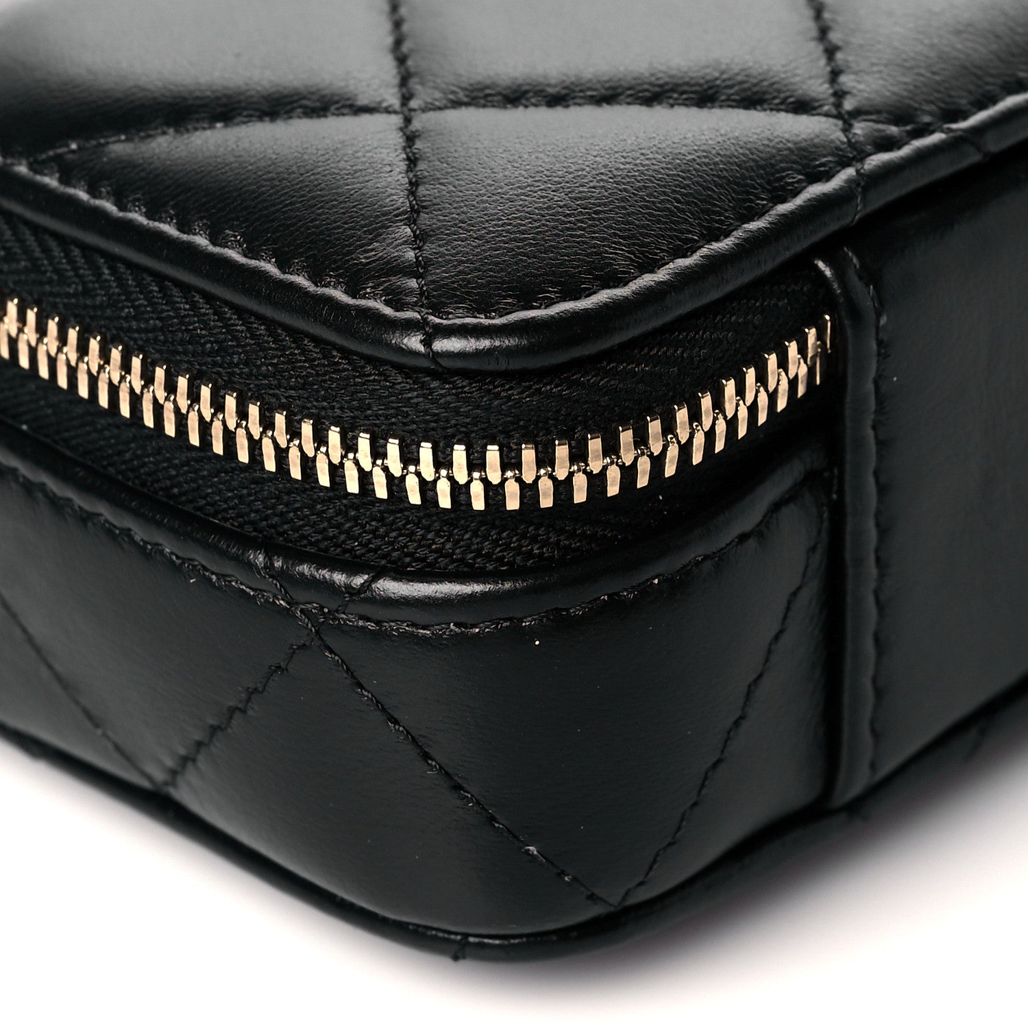 Chanel Lambskin Quilted Mini Lacquered Chain Clutch Black 8 of 10